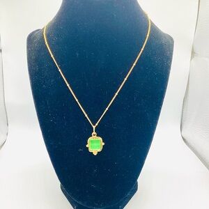 Susan Shaw Gold and Green Necklace